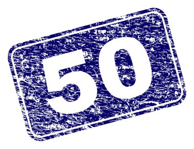 Yuvarlatılmış dikdörtgen damga grunge 50 çerçeveli