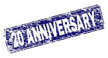 Yuvarlatılmış dikdörtgen damga çizilmiş 20 yıldönümü çerçeveli