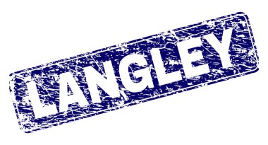 Yuvarlatılmış dikdörtgen damga grunge Langley çerçeveli