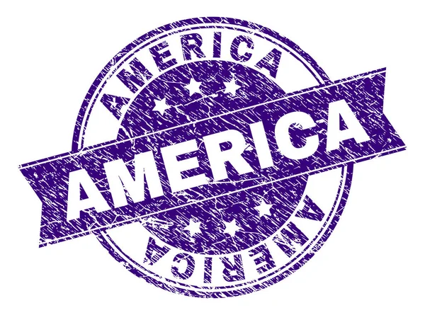 Sello de sello con textura Grunge AMERICA — Vector de stock
