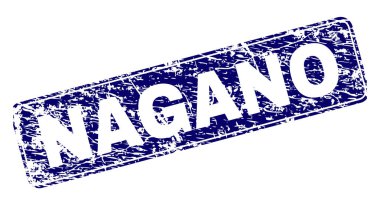 Yuvarlatılmış dikdörtgen damga grunge Nagano çerçeveli