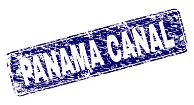 Yuvarlatılmış dikdörtgen damga çizilmiş Panama Kanalı çerçeveli