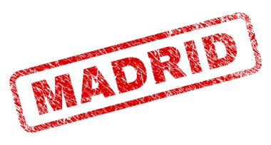 Çizik Madrid yuvarlatılmış dikdörtgen damgası