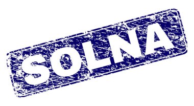 Yuvarlatılmış dikdörtgen damga grunge Solna çerçeveli