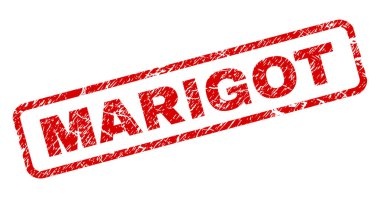 Çizik Marigot yuvarlatılmış dikdörtgen damgası