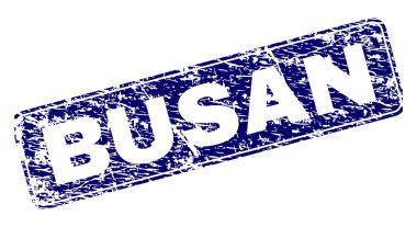 Yuvarlatılmış dikdörtgen damga grunge Busan çerçeveli