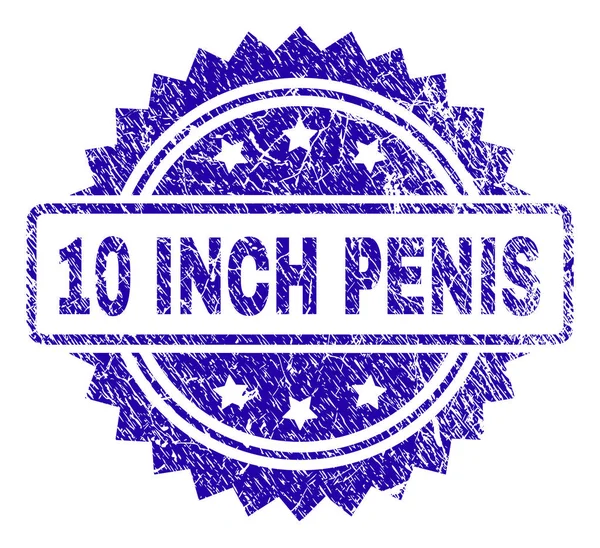 Inch Penis Stamp Watermark Grunge Style Blue Vector Rubber Seal — Stock vektor