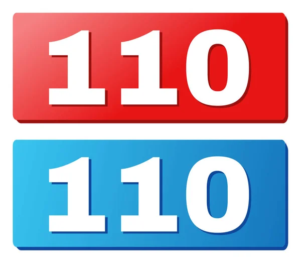 110 Titolo sui pulsanti rettangolo blu e rosso — Vettoriale Stock