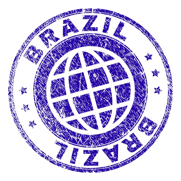 Γδαρμένο Βραζιλία Ανάγλυφη σφραγίδα — Διανυσματικό Αρχείο