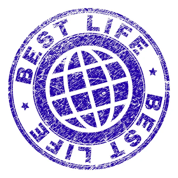 Grunge Textured Best LIFE Stamp Seal — стоковый вектор
