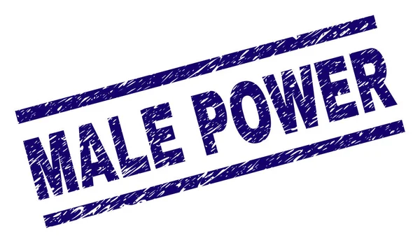 Scratched Textured MALE POWER Stamp Seal — Stock Vector