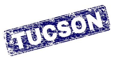 Yuvarlatılmış dikdörtgen damga grunge Tucson çerçeveli
