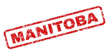 Grunge Manitoba yuvarlatılmış dikdörtgen damgası