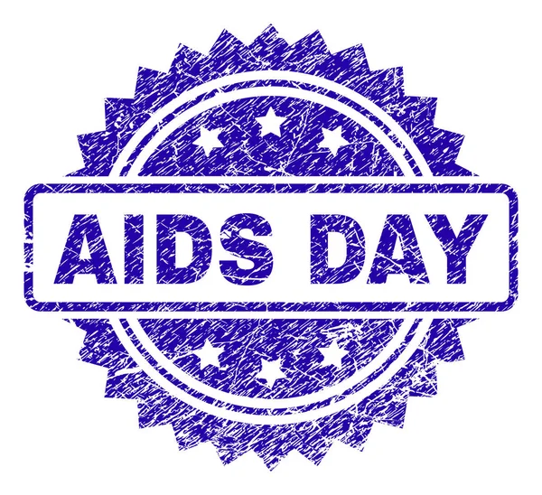 Sello de sello del día del SIDA rayado — Archivo Imágenes Vectoriales