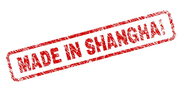 Grunge MADE IN SHANGHAI Francobollo rettangolo arrotondato — Vettoriale Stock
