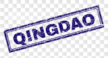 Grunge Qingdao dikdörtgen damgası
