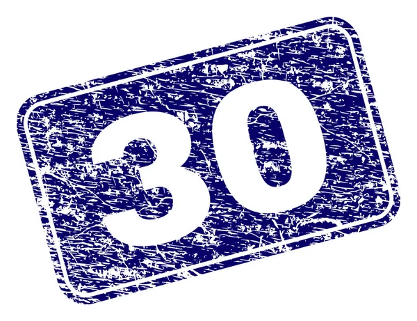 Grunge 30 ingelijst afgeronde rechthoek stempel — Stockvector