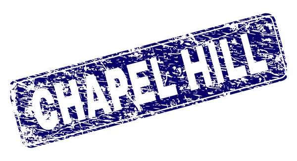 Chapel Hill damga mühür Künye grunge tarzı ile. Bir yuvarlatılmış dikdörtgen çerçeve ile mühür şekildir. Mavi vektör kauçuk baskı kirli stiliyle Chapel Hill metnin.