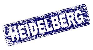 Yuvarlatılmış dikdörtgen damga grunge Heidelberg çerçeveli