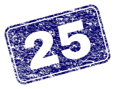 Yuvarlatılmış dikdörtgen damga çizilmiş 25 çerçeveli