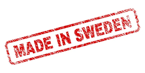 Zerkratzt aus schwedischem Rechteckstempel — Stockvektor