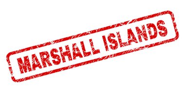 Grunge Marshall Adaları yuvarlatılmış dikdörtgen damgası