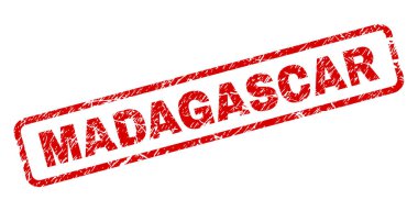 Çizik Madagaskar yuvarlatılmış dikdörtgen damgası