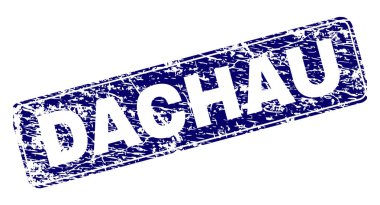 Yuvarlatılmış dikdörtgen damga çizilmiş Dachau çerçeveli