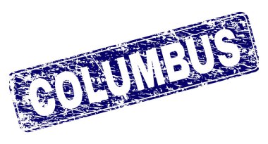 Yuvarlatılmış dikdörtgen damga grunge Columbus çerçeveli