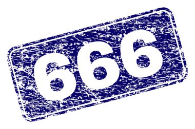Yuvarlatılmış dikdörtgen damga grunge 666 çerçeveli