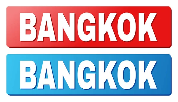 Bangkok Bildunterschrift auf blauen und roten Rechteckknöpfen — Stockvektor