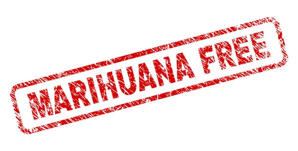 Grunge MARIHUANA GRATIS Rectángulo redondeado Sello — Vector de stock