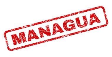 Çizik Managua yuvarlatılmış dikdörtgen damgası