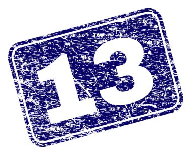 Yuvarlatılmış dikdörtgen damga çizilmiş 13 çerçeveli