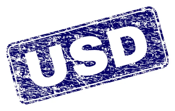 Selo de retângulo arredondado emoldurado USD — Vetor de Stock
