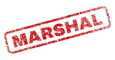 Grunge Mareşal yuvarlatılmış dikdörtgen damgası