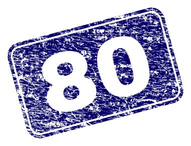Yuvarlatılmış dikdörtgen damga grunge 80 çerçeveli