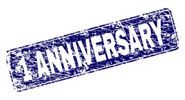 Yuvarlatılmış dikdörtgen damga grunge 1 yıldönümü çerçeveli