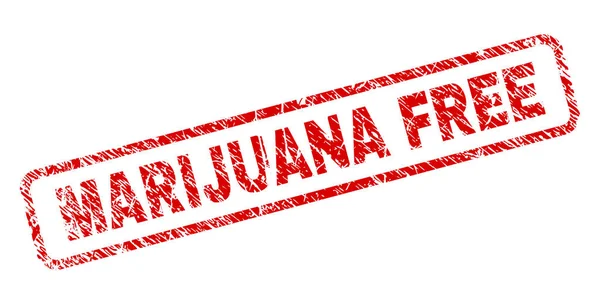 Grunge Marihuana frei abgerundeter Rechteck-Stempel — Stockvektor