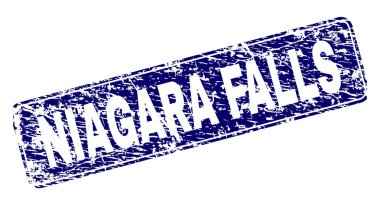 Yuvarlatılmış dikdörtgen damga çizilmiş Niagara Falls çerçeveli
