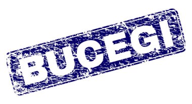 Yuvarlatılmış dikdörtgen damga grunge Bucegi çerçeveli