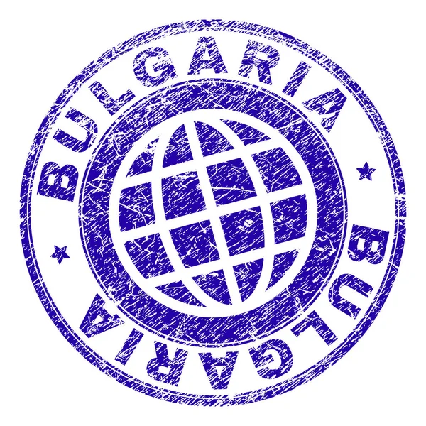 Zerkratzte texturierte bulgarische Stempelmarke — Stockvektor