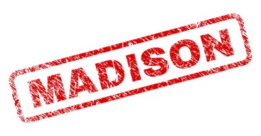 Grunge Madison yuvarlatılmış dikdörtgen damgası