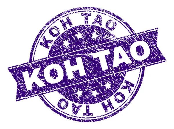 Γδαρμένο ελαστικοποιημένων Koh Tao σφραγίδα σφραγίδα — Διανυσματικό Αρχείο