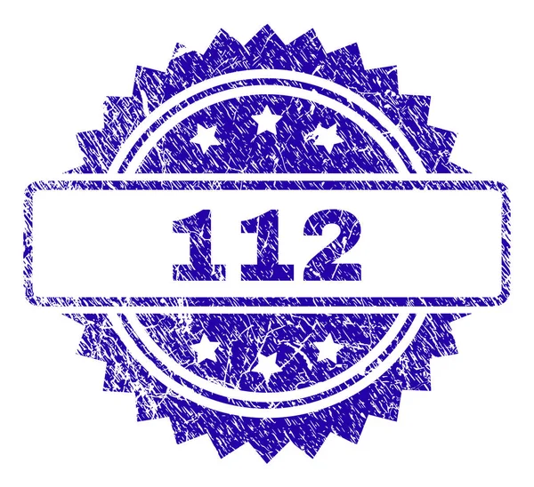 Scratched 112 Stamp Seal — Stock Vector