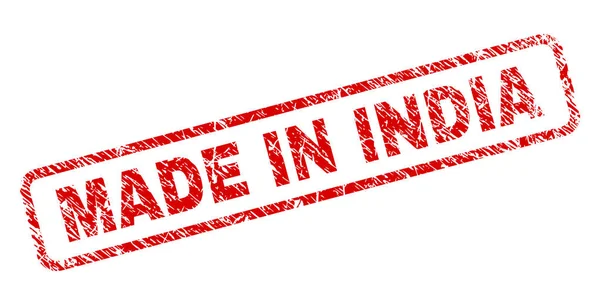 Karcos Made In India lekerekített téglalap bélyegző — Stock Vector