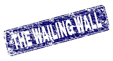 Yuvarlatılmış dikdörtgen damga grunge ağlama duvarı çerçeveli