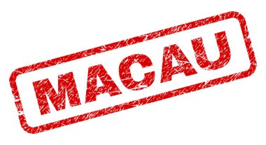 Çizik Macau yuvarlatılmış dikdörtgen damgası