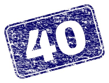 Yuvarlatılmış dikdörtgen damga grunge 40 çerçeveli