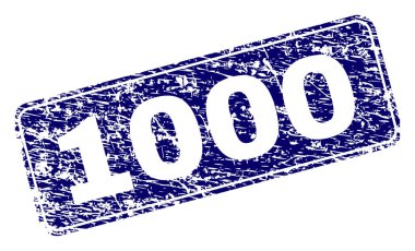 Yuvarlatılmış dikdörtgen damga grunge 1000 çerçeveli